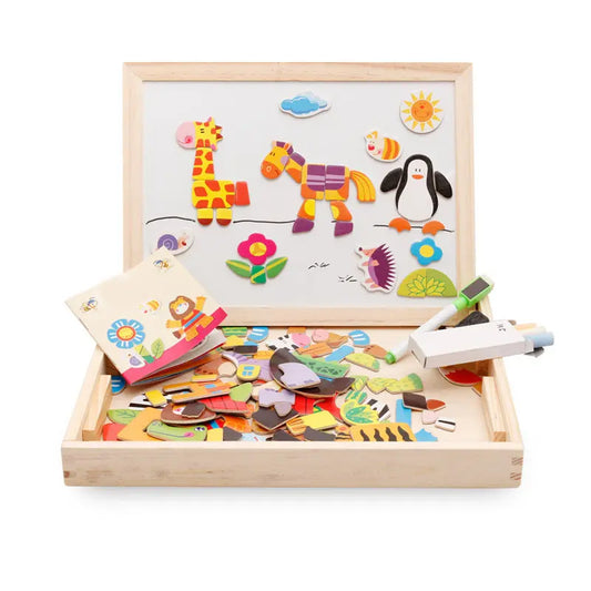 Children's Magnetic Jigsaw Puzzle Toy Cute Cartoon Animal Jigsaw Puzzle Picture Board Children's Educational Toy Babys and Us